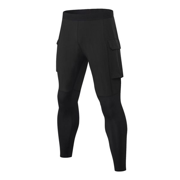 

men's fitness pants casual high waist sports running perspiration quick-drying pants tooling pocket slim training, Black