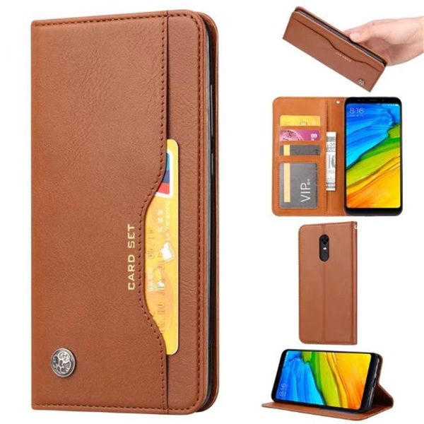 

luxury wallet with card slot flip cover leather case for xiaomi redmi 5 plus anti-knock protect cases