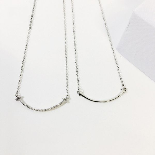

sterling /crystal zircon smile face 925 silver chain necklace for women luxury fashion jewelry 2019 brincos ing