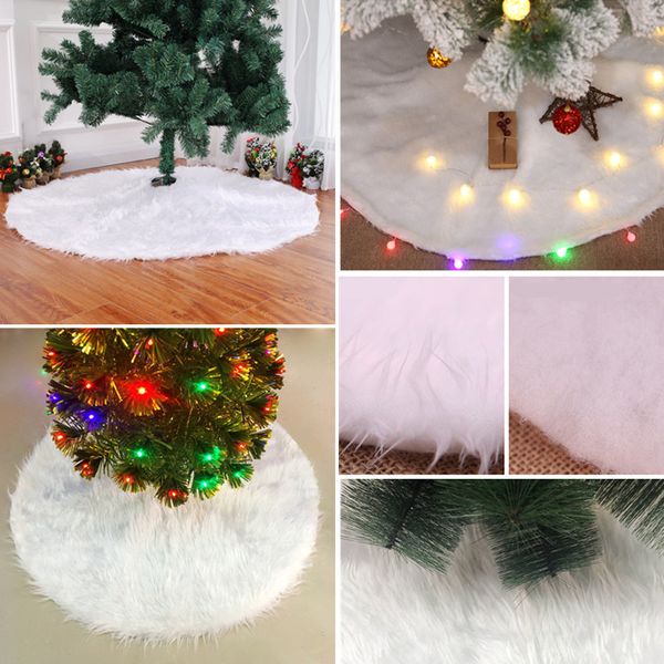 

christmas tree skirts white fur carpet xmas tree decor home outdoor decor event party merry christmas decoration supplies