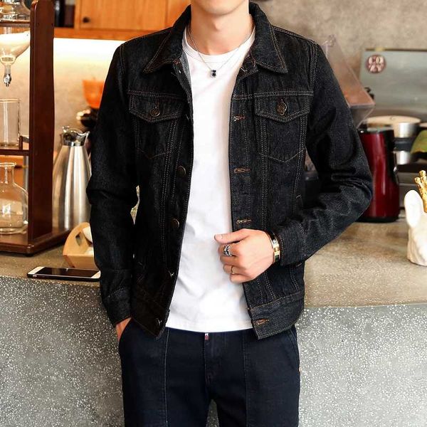

2020 spring autumn cotton solid denim jacket mens casual slim fit bomber jackets men jean jacket mens outwear male cowboy coat, Black;brown
