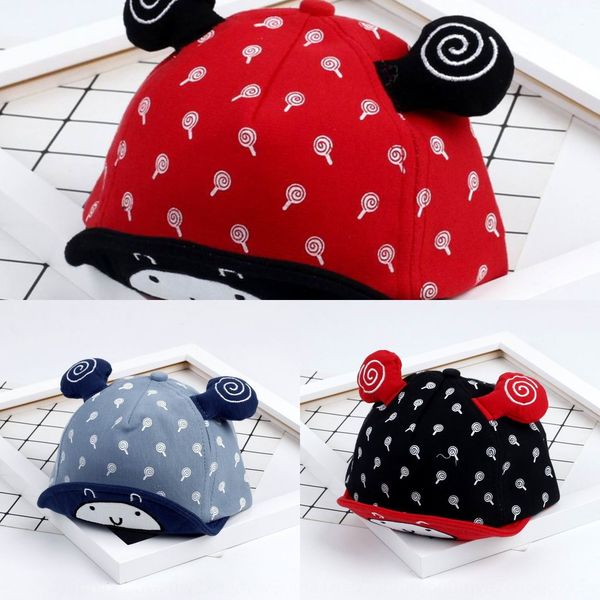

infant cap cap snail baby soft edge hat baby pure cotton hat, Yellow
