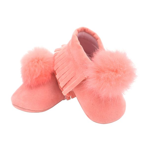 

2019 baby girl удобные ботинки cute fringe ball детская обувь твердые противоскользящие пу детская обувь, Black