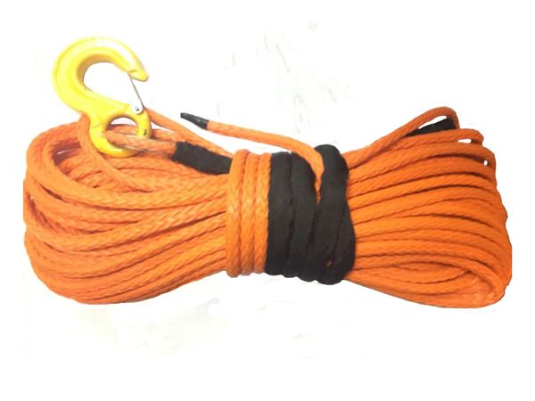 

1/2' x 100" synthetic winch rope with hook orange color for offroad