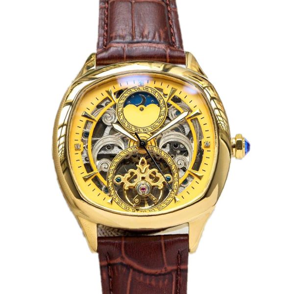 

carteir luxury watch men watches movement watch designer watches 43mm hollow out automatic mechanical watch wholesale, Slivery;brown