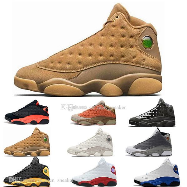 

13 13s cap and gown terracotta blush mens basketball shoes chicago cat black infrared flints bred boys men sport sneakers designer us 5.5-13, White;red