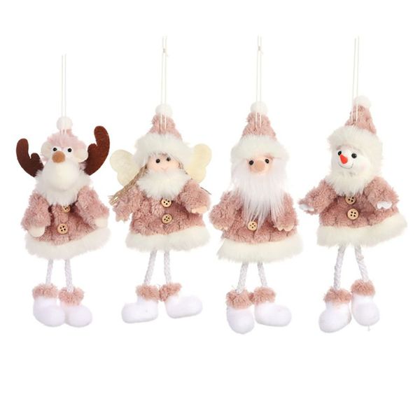 

christmas tree decoration pendant santa clause snowman plush doll elk reindeer hanging ornaments xmas home decor 4 styles wx9-1648