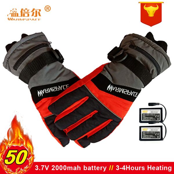 

warmspace winter usb rechargeable electric thermal gloves man and woman 3.7v battery heated gloves cycling bicycle ski