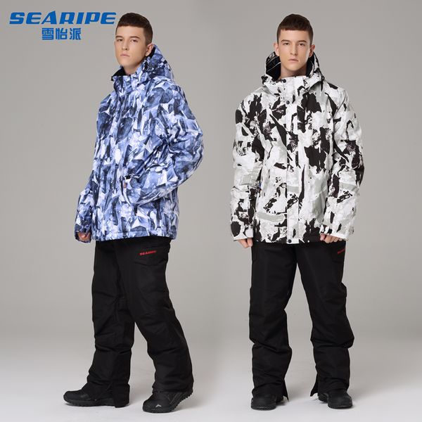 

searipe men ski suit super warm clothing skiing snowboard jacket+pants suit windproof waterproof winter ski jacket