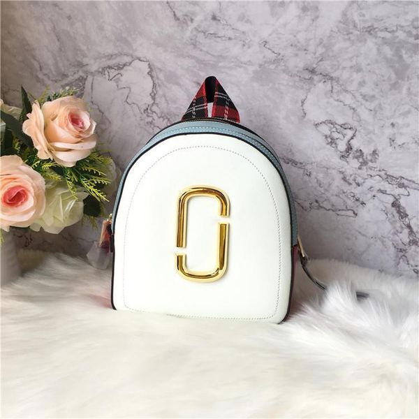 

elegant2019 shoulders both spelling double color zipper will capacity light camera package series genuine leather backpack