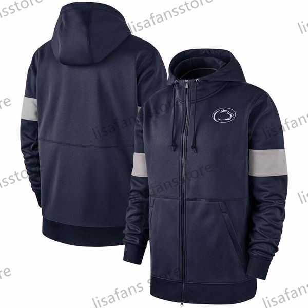 

penn state nittany lions sweatshirts 2018-2019 on-court basketball player showtime sideline performance full-zip hoodie mens college jackets, Black