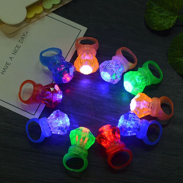 

led diamond ring luminous flashing finger rings for halloween christmas party decoration