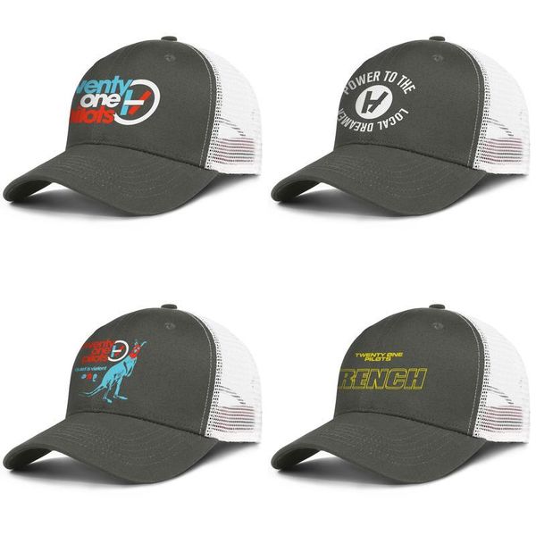 

twenty one pilots trench song army-green for men and women trucker cap baseball design custom uk mesh hats quiet is violent logo funny, Blue;gray