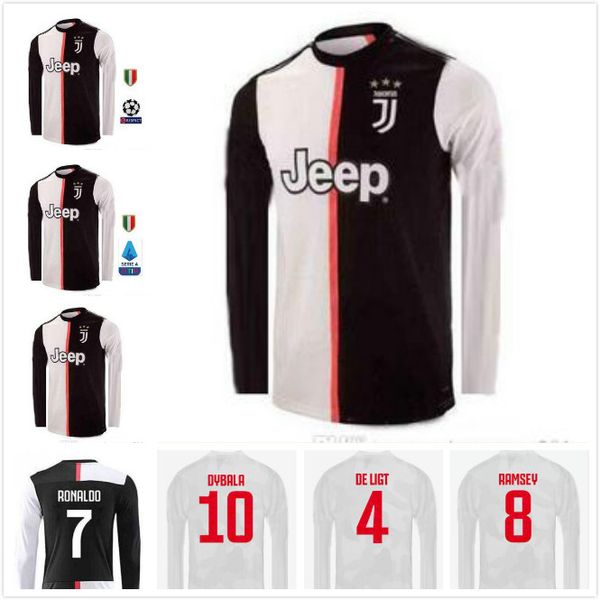 

Long leeve 2019 2020 ronaldo de ligt 4 occer jer ey juventu home away 19 20 dybala kean mandzukic bernarde chi football hirt jer ey