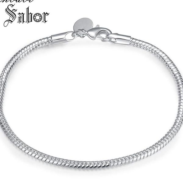 

accessories round bracelet 925 sterling silver gift accessories gift lady girls,foreign trade round silver snake bracelet female, Black