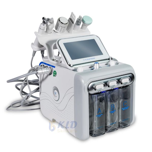 

6 in 1 hydrogen oxygen dermabrasion machine vacuum peeling diamond dermabration facial skin rejuvenation cleaning blackhead removal, Black;white