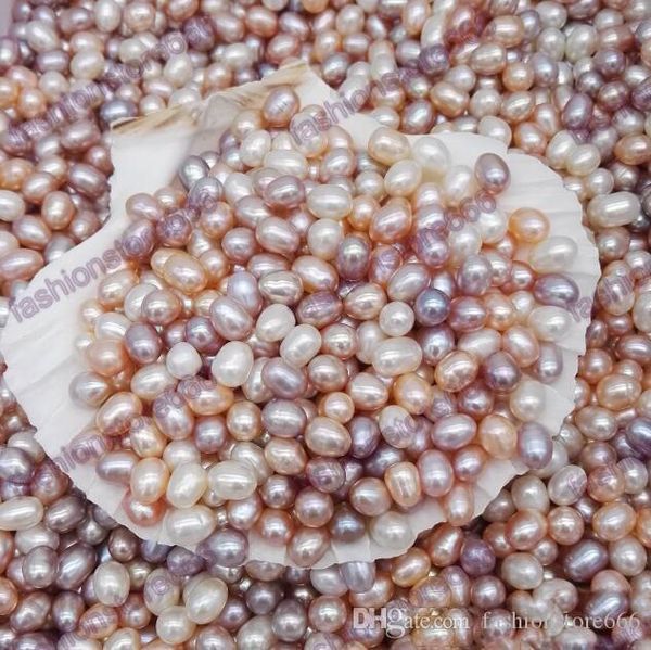 

высокое качество 6-7мм овальный жемчуг бисер 3цвета белый розовый фиолетовый пресной воды сыпучие жемчуг для изготовления ювелирных изделий, White