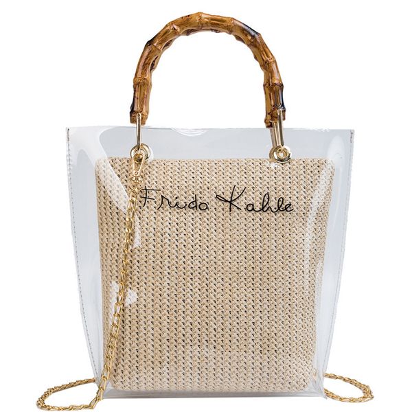 

композитные прозрачные сумки для женщин 2019 clear барсетки сеть солома сумка lady travel beach плечи crossbody сумочка