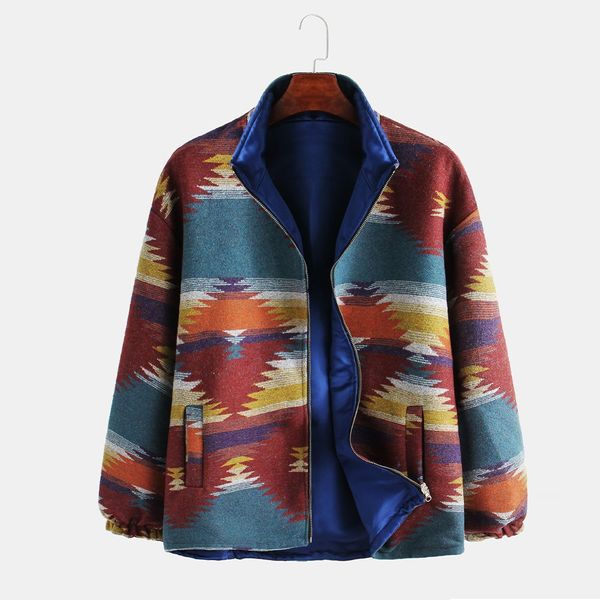 

mens autumn fashion 100% cotton warm national style reversible coat, Black