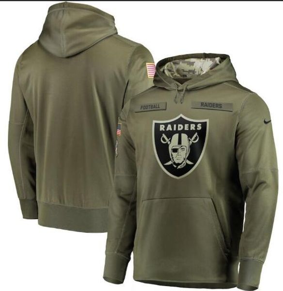 

2019 men oakland sweatshirt raider salute to service sideline therma performance pullover hoodie olive