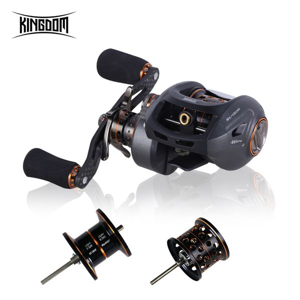 

kingdom 2019 fishing reel double spool 6.51 high speed baitcasting reel ultralight 12+1 ball bearings fishing