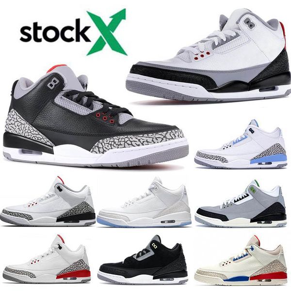 

3 3s tinker basketball shoes unc pure white fire red black cement grateful korea cyber monday sneaker trainer shoes size 40-47