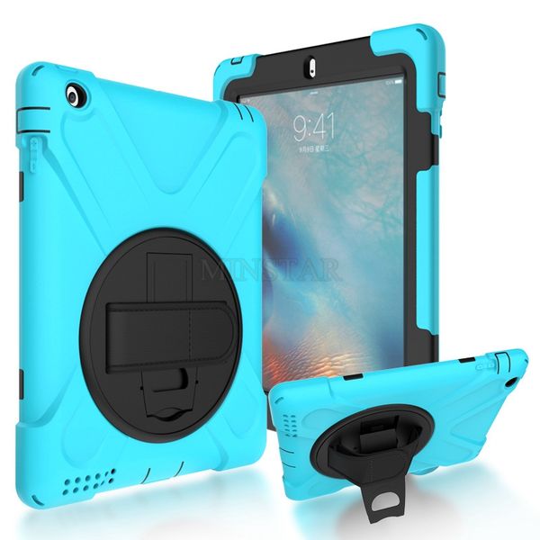 

for ipad 2 3 4 air 2 mini 1 2 3 tablet pc cases bags tough kickstand protective cover with hand rope