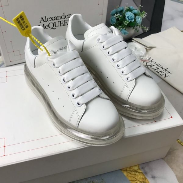 

selling fashion platform men and women's shoes wild vintage luxury air cushion white shoes women's shoes leather casual sports sho, Black