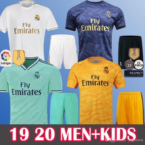

men+kids 19 20 real madrid hazard soccer jerseys modric asensio vinicius jr bale sergio ramos casemiro long sleeve navas isco camiseta kits, Black