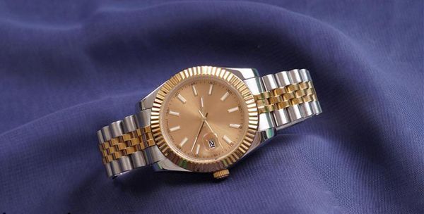 

mens watch sports automatic mechanical wrist watches two tone gold dial designer wristwatch president desinger mens watches, Slivery;brown