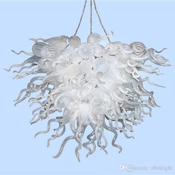 

100% handmade blown glass art chandelier modern art deco ce ul certificate white murano glass led chandelier