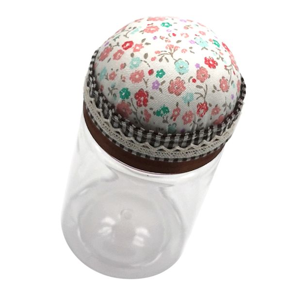 

fabric pin cushion with storage bottle holder sewing accessories, Black