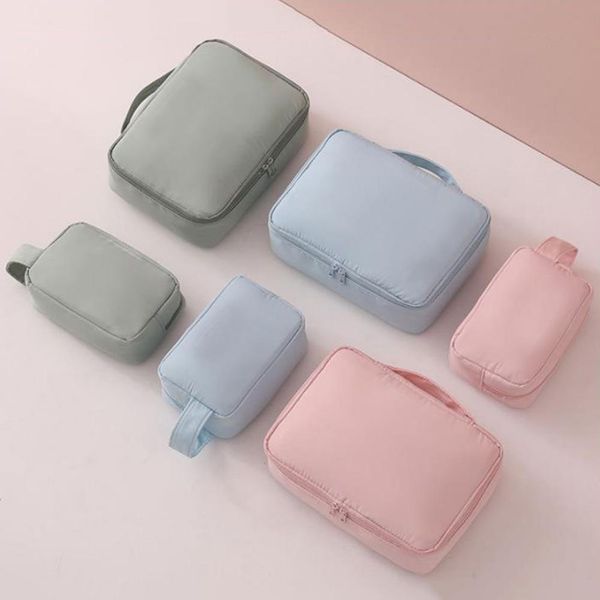 

casual portable beauty case women solid color toiletries cosmetic bag large capactiy storage pouch polyester multi large neceser