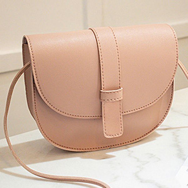 

2020 new tide korean version of the wild messenger bag small fresh solid color shoulder semicircle bag