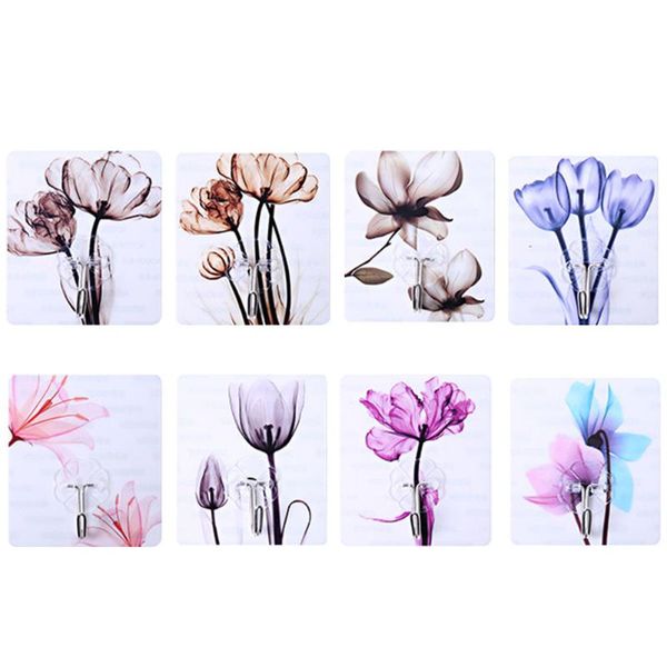 

3pcs elegant flower wall hanger adhesive sticky hooks