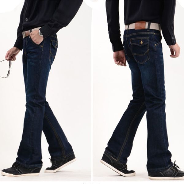 

2019 spring new trend flared jeans korean street style casual wild youthful jeans super handsome male, Blue