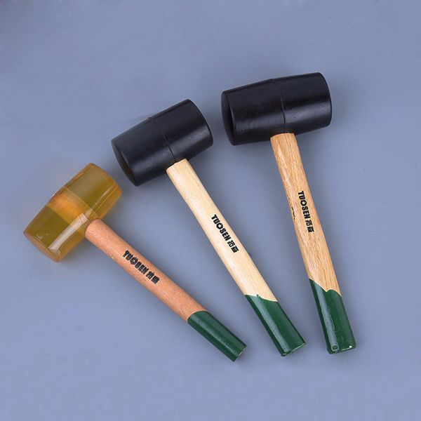 

black wooden handle rubber hammer transparent non-cracking mature rubber floor installation tool hammer
