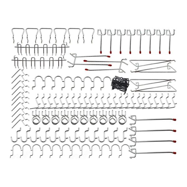 

afbc pegboard hooks assortment - 102pcs peg hook organization