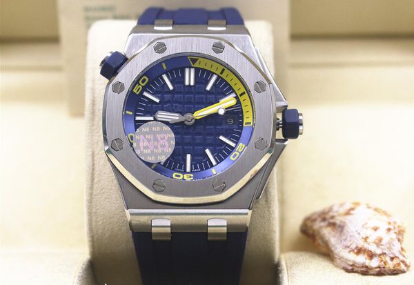 

factory supplier the latest version wristwatches automatic blue dial stainless steel mens watch watches rubber strap, Slivery;brown