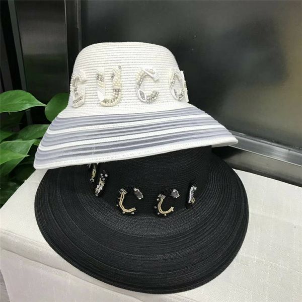

new net brim large brim straw hat hand-stitched luxury class atmosphere, Blue;gray