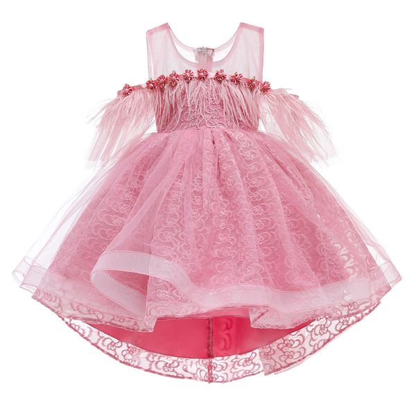 

summer champagne bridesmaid dress girl kids dresses for girls children pageant ball gown flower prom party princess dress, Red;yellow