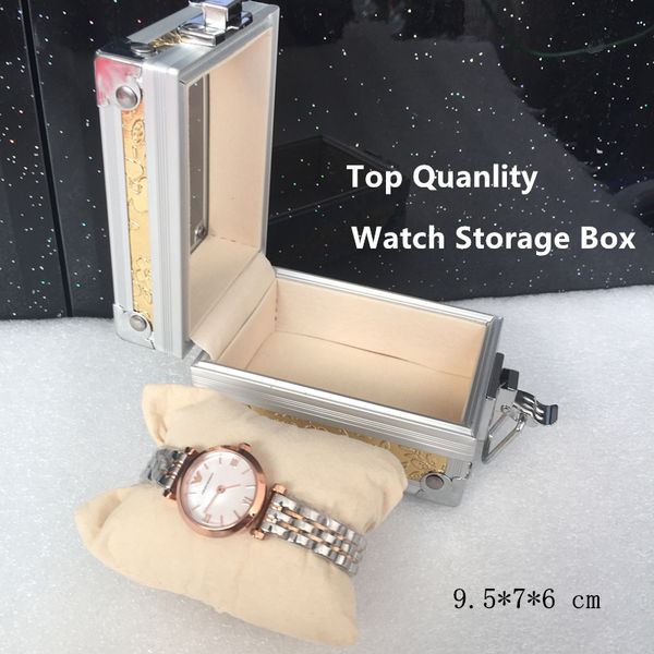 

2016 silver single brand watch box new quanlity watch gift case with pillow special storage boxes p076, Black;blue