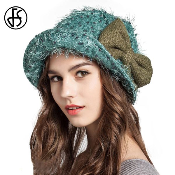 

fs мода bucket hat женщины шерстяные шапки зима складная синий оранжевый коричневый fedora bow lady hat warm caps сомбреро de pesca mujer, Blue;gray