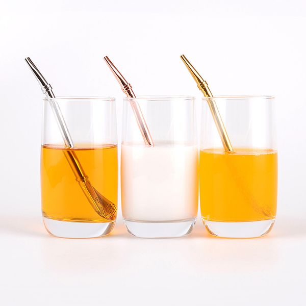 

3pc multifunctional filter straw spoon stainless steel smooth tea coffee drink tea filter straw creative style multicolor new
