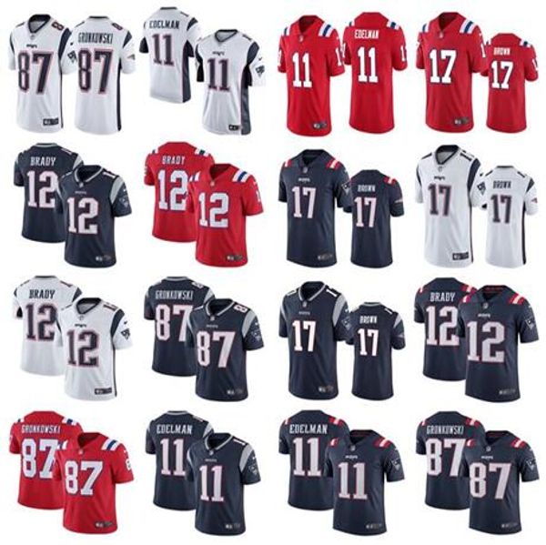 

2019 new patriot jer ey 12 tom brady 87 rob gronkow ki 11 julian edelman men women youth kid jer ey 17 antonio brown