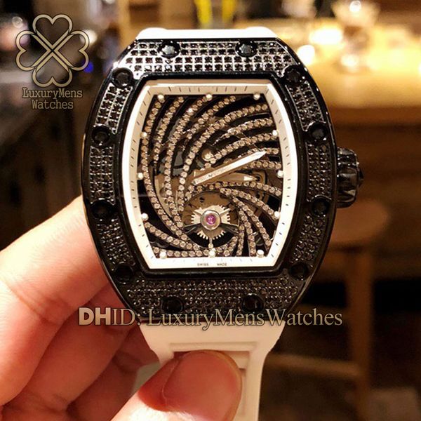 

роскошные мужские часы super vortex rm51-02 бочкообразный циферблат с бриллиантами турбийон alain prost ntpt корпус из углеродного волокна р, Slivery;brown