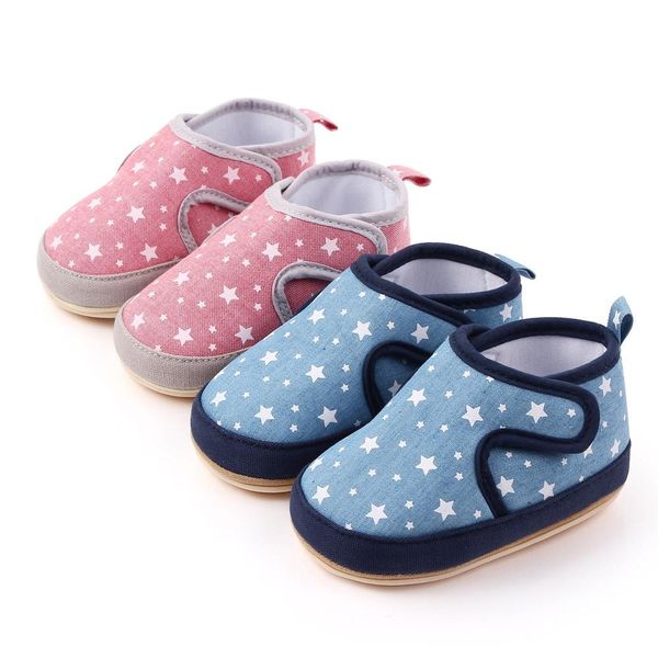 

0-18 months newborn baby moccasins walking shoes blue toddler boy girl sneakers infant kids slip on striped first walkers