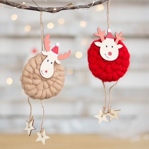 

large wool felt pendants, girlish christmas decorations, christmas tree ornaments
