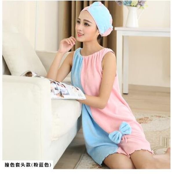 

send dry hair cap] fashion changeable bath towel can wear female tube bath skirt than towel cotton soft water ab