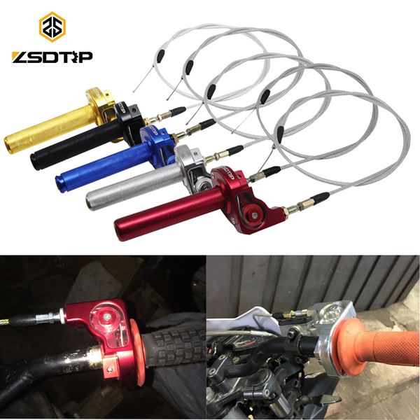 

zsdtrp 7/8" cnc aluminum throttle grip twist quick action gas throttle settle with cable for dirt pit bike 50cc 150cc 125cc